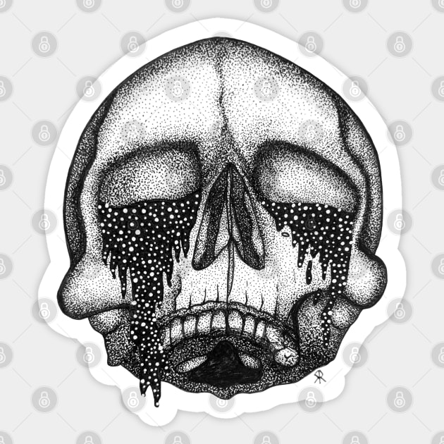 Cosmic Crying Skull by Skye Rain Art Sticker by Skye Rain Art